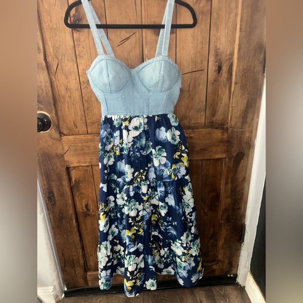Band of Gypsies Blue Floral Dress